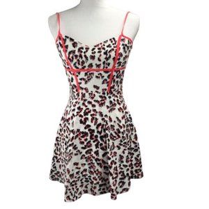 Parker Roland Leopard Print Silk Dress XS